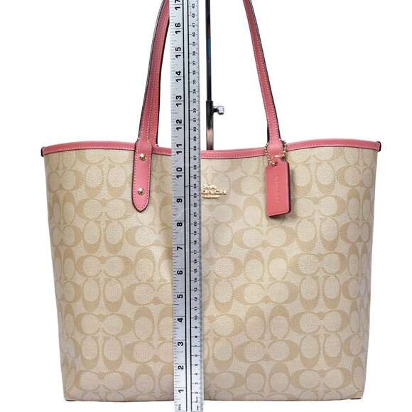 Coach Reversible Large Open Tote Beige/Pink Nice! - Picture 11 of 15